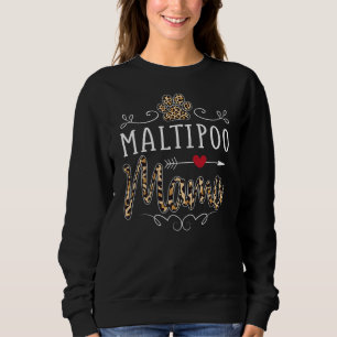 Maltipoo Mama Leopard Print Women Hund Mama Sweatshirt