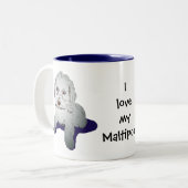Maltipoo Niedlich Puppy Zweifarbige Tasse (Vorderseite Links)