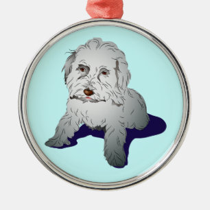Maltipoo niedlicher Welpe Ornament Aus Metall