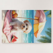 Maltipoo Strand Relax Szene Puzzle (Horizontal)