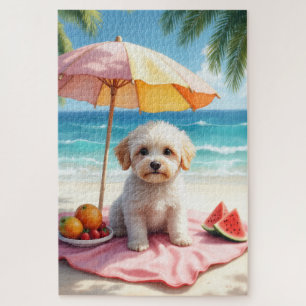 Maltipoo Strand Relax Szene Puzzle