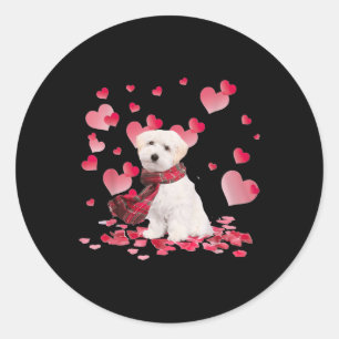 Maltipoo Valentinstag Herzlich Funny Dog Lover Runder Aufkleber