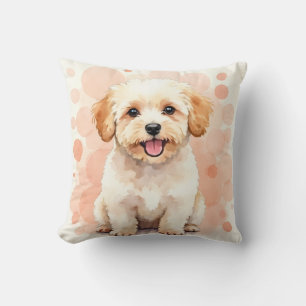 Maltipoo-Wasserfarben-Blasen-Cluster-Kunst Kissen