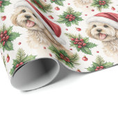 Maltipoo-Weihnachtspapier Geschenkpapier (Rolleneckpunkt)