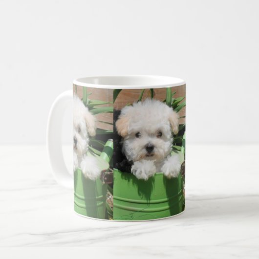 Maltipoo Welpen-Kaffee-Tasse Kaffeetasse (Vorderseite Links)