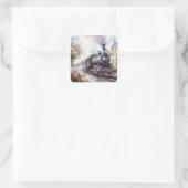 Malungsame Landschaft mit einem viktorianischen Zu Quadratischer Aufkleber (Tasche)