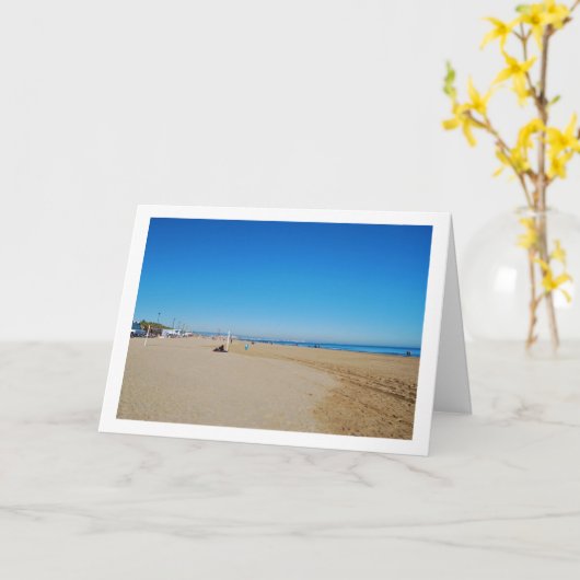 Malvarossa Beach, Valencia, Spanien Karte (Gelbe Blume)