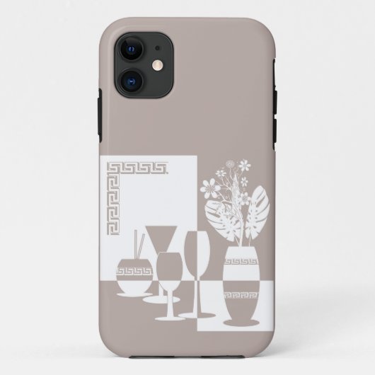 Malvase mit Blume und Weingläsern Case-Mate iPhone Hülle (Rückseite)