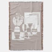 Malvase mit Blume und Weingläsern Decke (Vorderseite Vertikal)