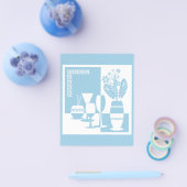 Malvase mit Blume und Weingläsern Himmel bl Flyer (Einzeln)