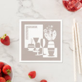 Malvase mit Blume und Weingläsern Serviette (Beispiel)