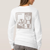 Malvase mit Blume und Weingläsern T-Shirt (Rückseite)