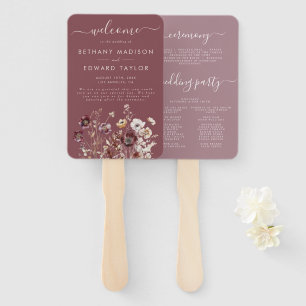 Malven-Herbst-Blumen-Hochzeitsprogramm Fächer