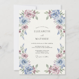 Malven Künstlerische Botanische Hochzeit Einladung