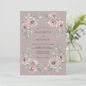 Malven-Rosa Romantische Hochzeit Einladung (Stehend Vorderseite)