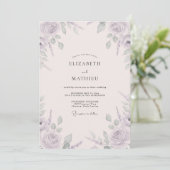 Malven-Sage-Blumenhochzeit Einladung (Stehend Vorderseite)