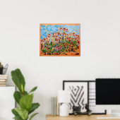 Malven-Schmetterling-Blumen Gemälde / Künstler La Poster (Heimbüro)