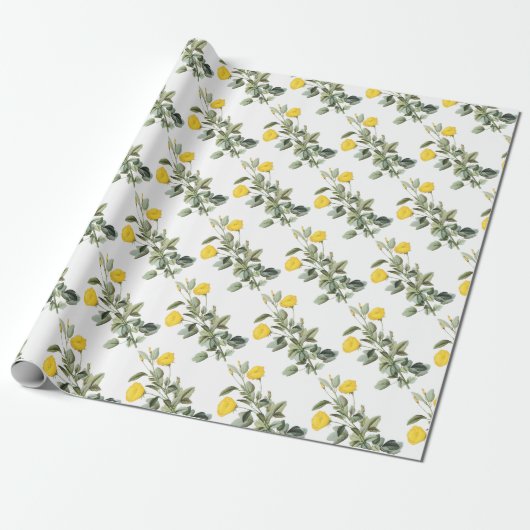 Malvenblumenmuster Geschenkpapier (Ungerollt)