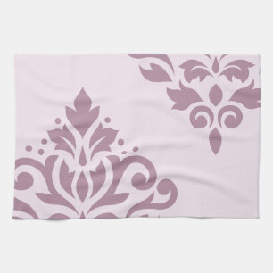 Malvenfarbe der Rolle-Damast-Kunst-I auf Rosa Handtuch