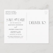 Malvenfarben | Einfaches modernes Foto Save the Da Ankündigungspostkarte (Rückseite)