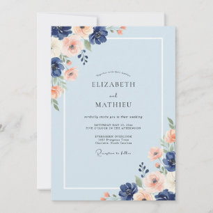 Malvenfarbene Aprikosen-Hochzeit Einladung