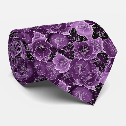 Malvenfarbene Blumenhals-Krawatte Krawatte (Gerollt)