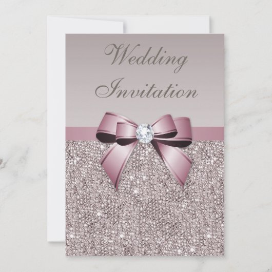 Malvenfarbene graue einladung (Vorderseite)