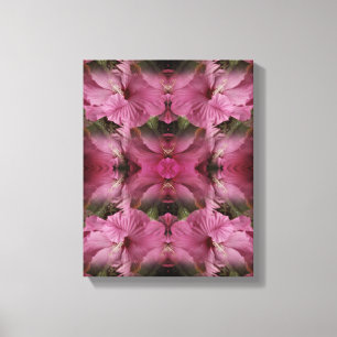 Malvenfarbene Hibiskusblüten-Vermehrung Vintage-Ab Leinwanddruck