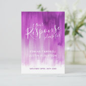 Malvenfarbene lila abstrakte RSVP karte (Stehend Vorderseite)
