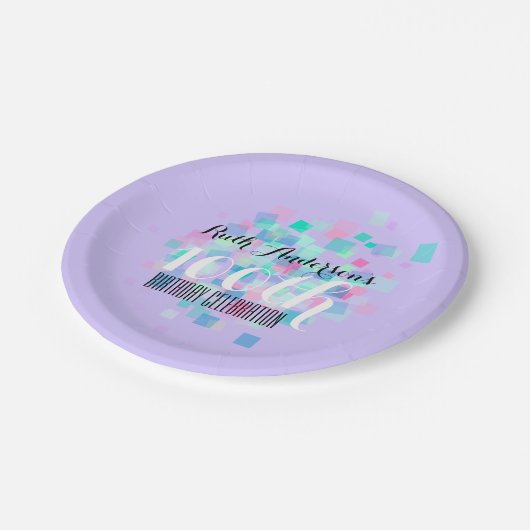 Malvenfarbene Platte des Pastellfarb100. Pappteller (Schrägansicht)