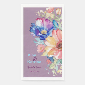 Malvenfarbene Wilde Blumen Floral Serviette