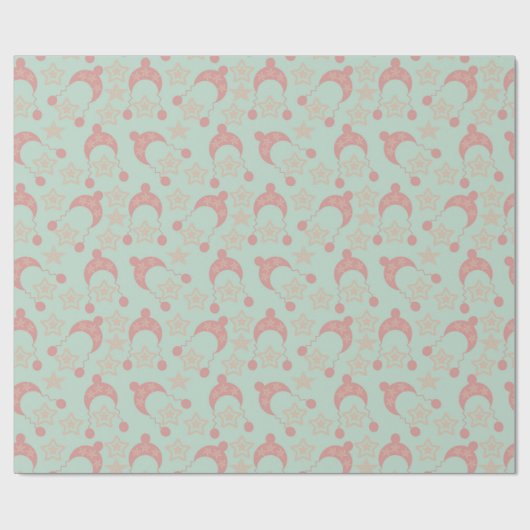 Malvenfarbene Wintermütze Geschenkpapier (Flach)