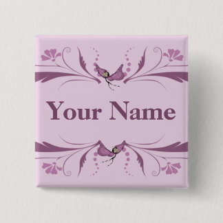 Malvenfarbener Knopf mit Butterfairies Button