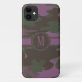 Malvenfarbenes Camouflage-Dunkelheits-Monogramm Case-Mate iPhone Hülle (Rückseite)