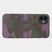 Malvenfarbenes Camouflage-Dunkelheits-Monogramm Case-Mate iPhone Hülle (Rückseite (Horizontal))
