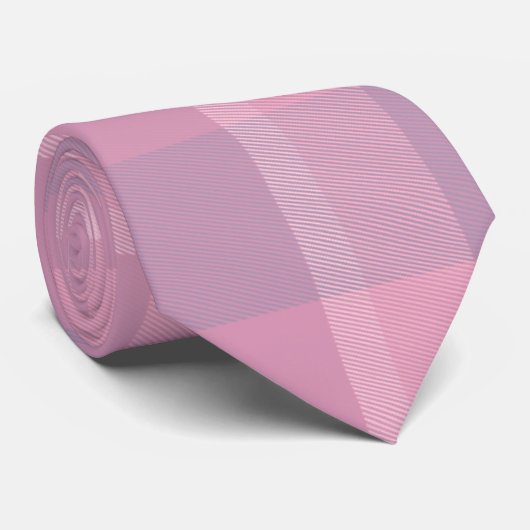 Malvenfarbenes kariertes Muster Krawatte (Gerollt)