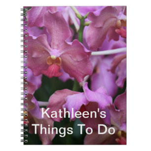 Malvenfarbenes Singapur-Orchideen-Notizbuch Notizblock