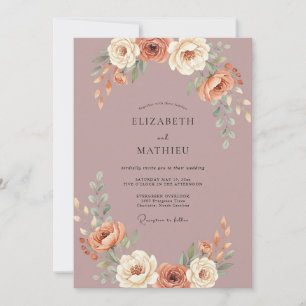 Malvenpoetische herbstliche Hochzeit Einladung