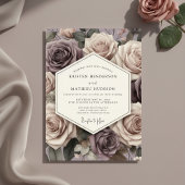 Malvenrosen-Blütenromanze Hochzeit Einladung