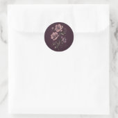 Malvenviolette Anemonenblume Dunkle Botanik Runder Aufkleber (Tasche)