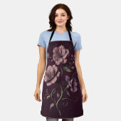 Malvenviolette Anemonenblume Dunkle Botanik  Schürze (Getragen)