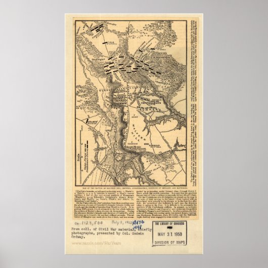 Malvern Hill Battle Map Poster (Vorne)
