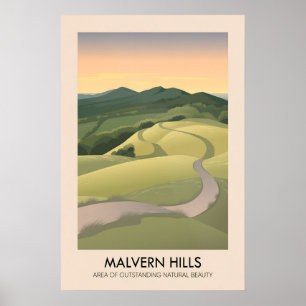 Malvern Hills AONB Reiseplakat Poster