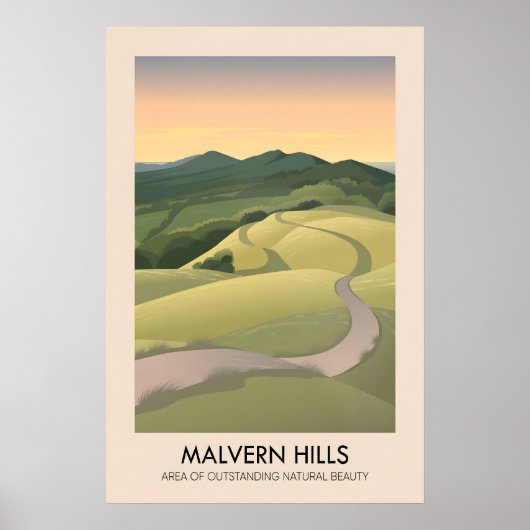 Malvern Hills AONB Reiseplakat Poster (Vorne)