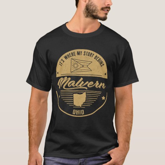 Malvern Ohio Meine Geschichte beginnt T-Shirt (Vorderseite)