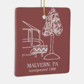 Malvern PA - Feiertags-Verzierung Keramikornament (Rechts)