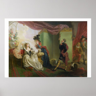 Malvolio vor Olivia, von 'Zwölfte Nacht' durch Wi Poster