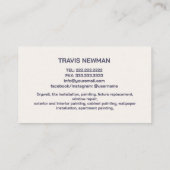 Malwerkzeuge Handyman Carpenter Tools Holz Visitenkarte (Rückseite)