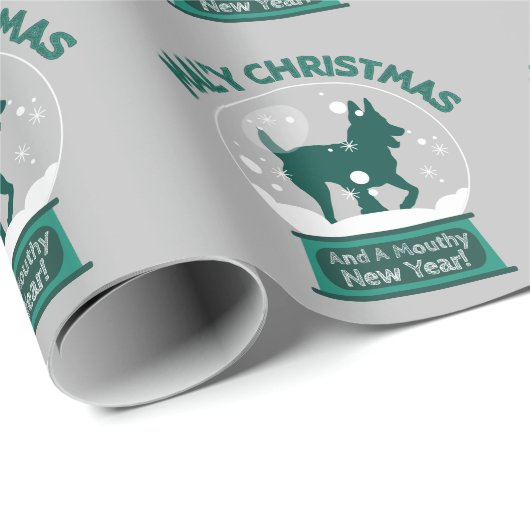 Mal'y Christmas Mouthy New Year Belgisch Malinois Geschenkpapier (Rolleneckpunkt)