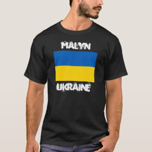 Malyn, Ukraine mit ukrainischer Flagge T-Shirt